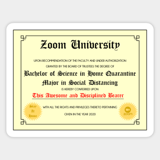 Zoom University Diploma Sticker